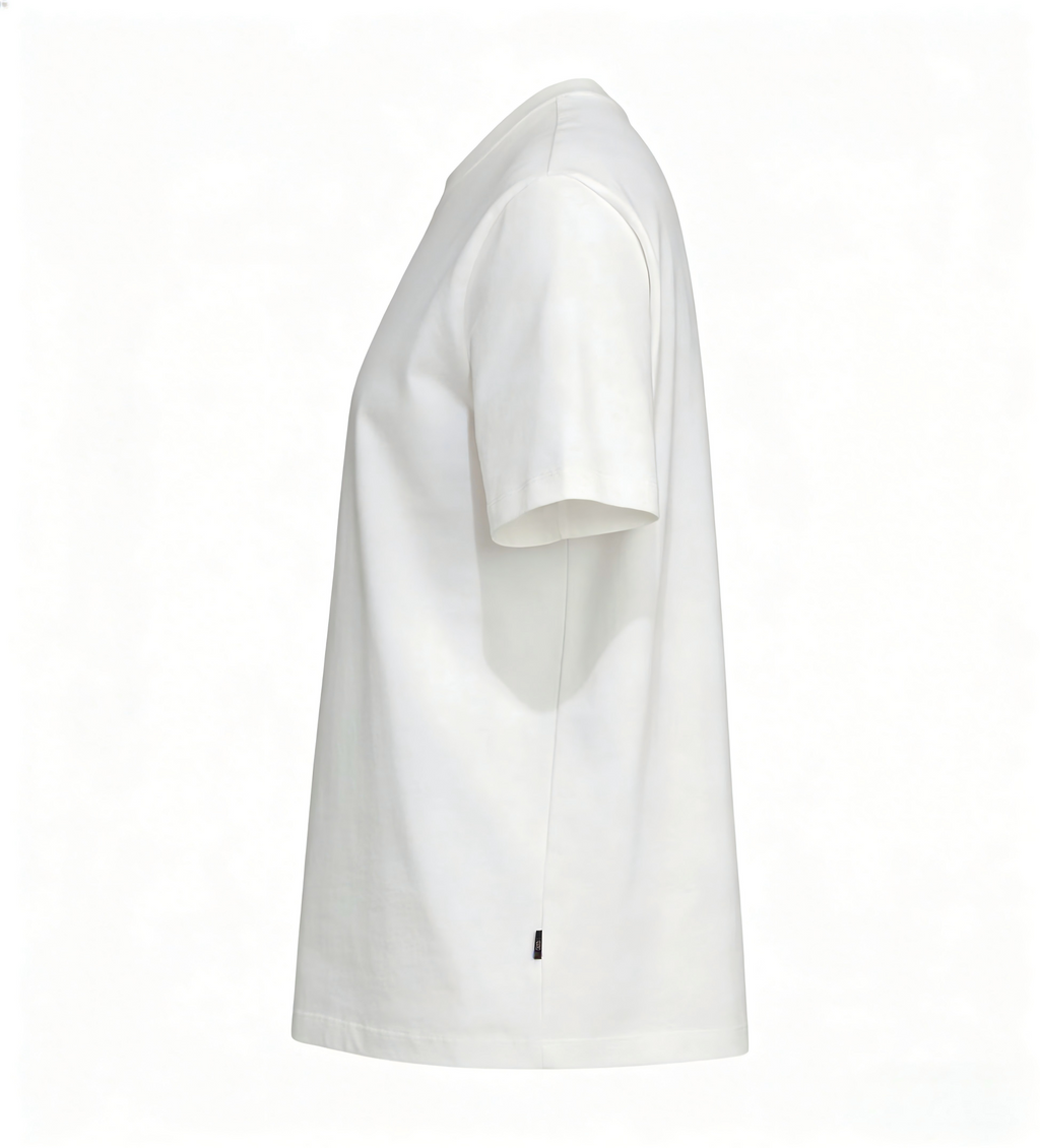 Basic white crew neck short-sleeved T-shirt