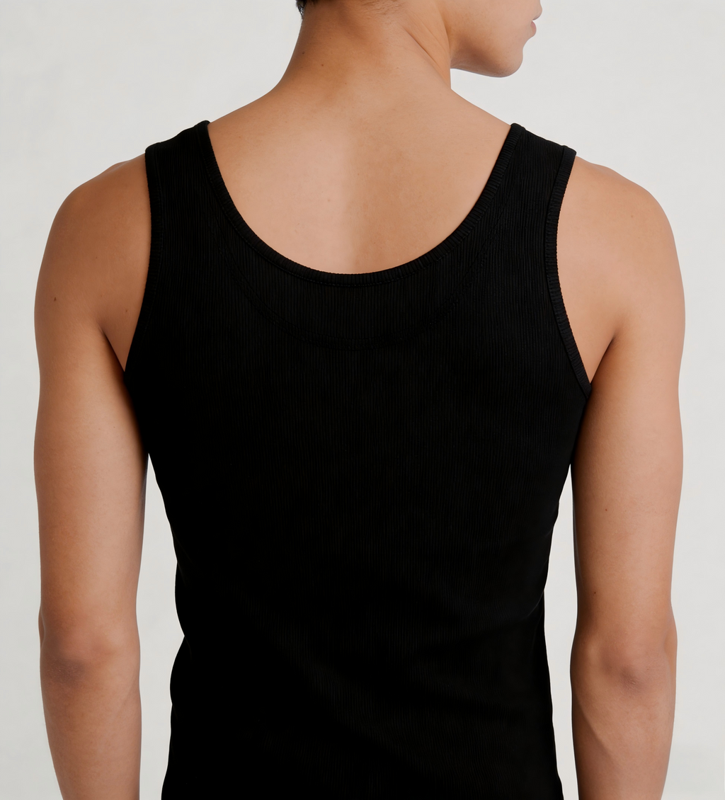 Basic Black U-Neck Tank Top – Stretchy Slim Fit Camisole