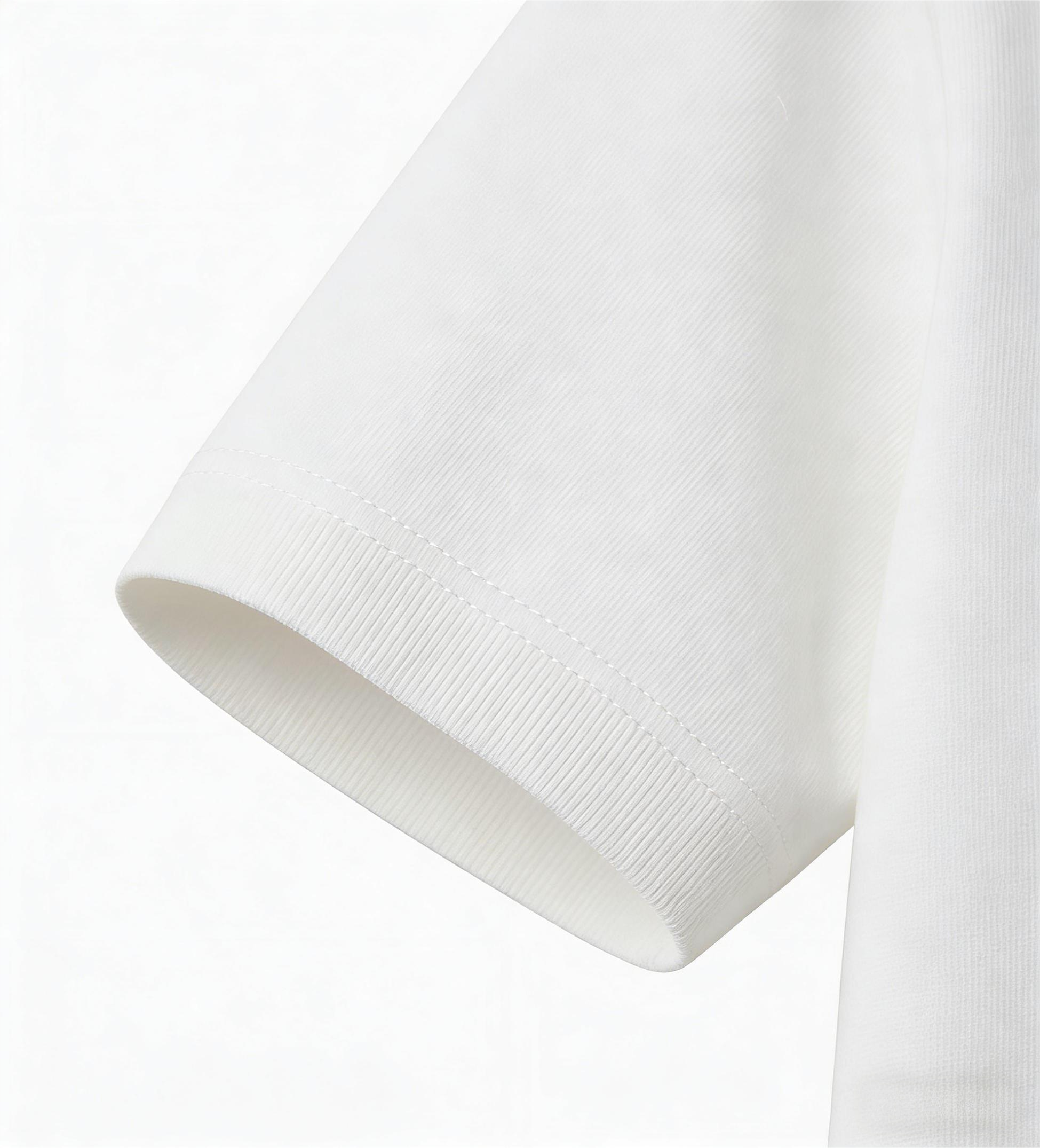 Basic white crew neck short-sleeved T-shirt