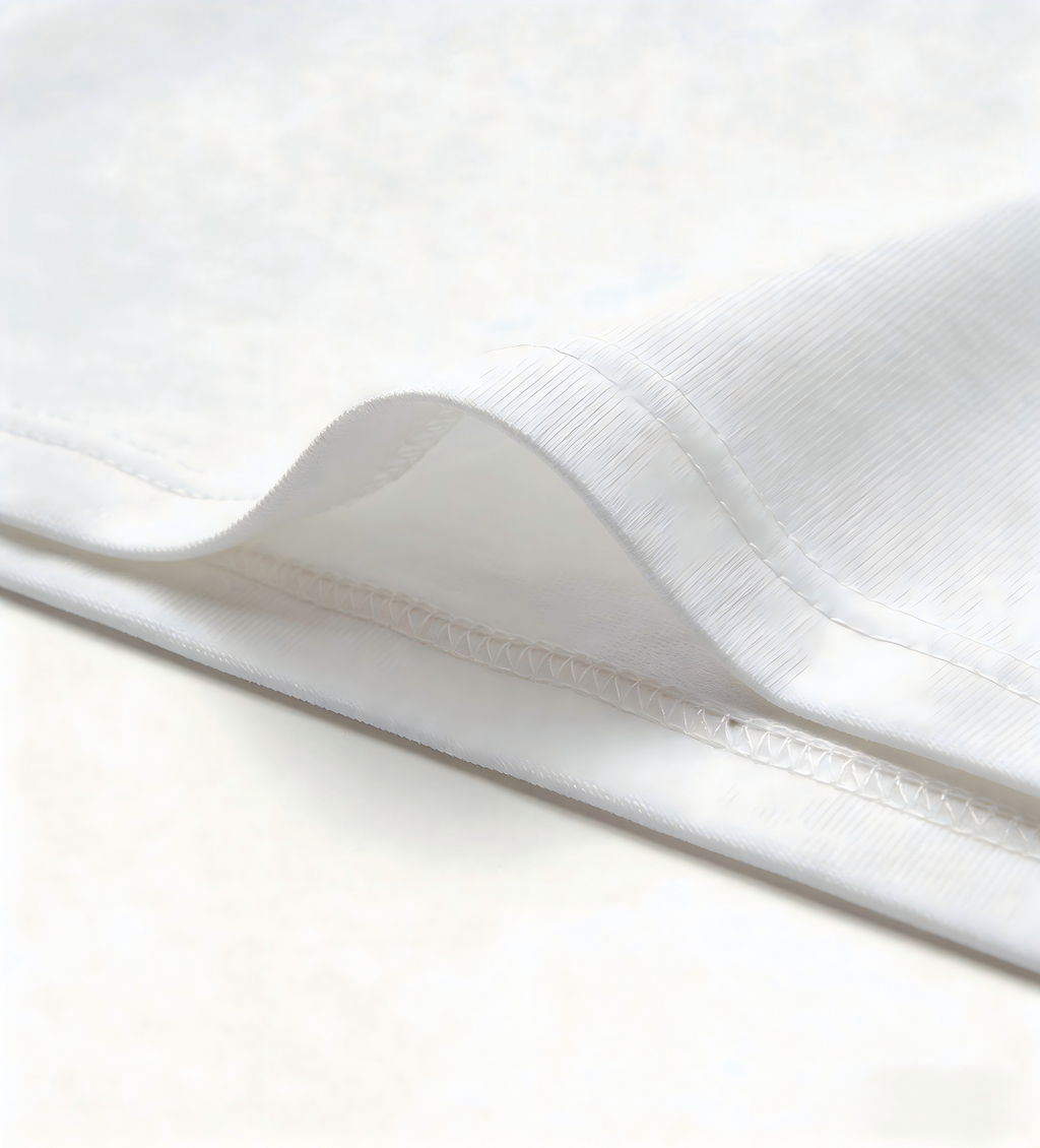 Basic white crew neck short-sleeved T-shirt