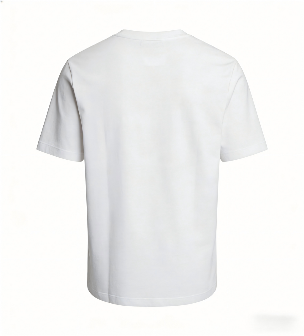 Basic white crew neck short-sleeved T-shirt