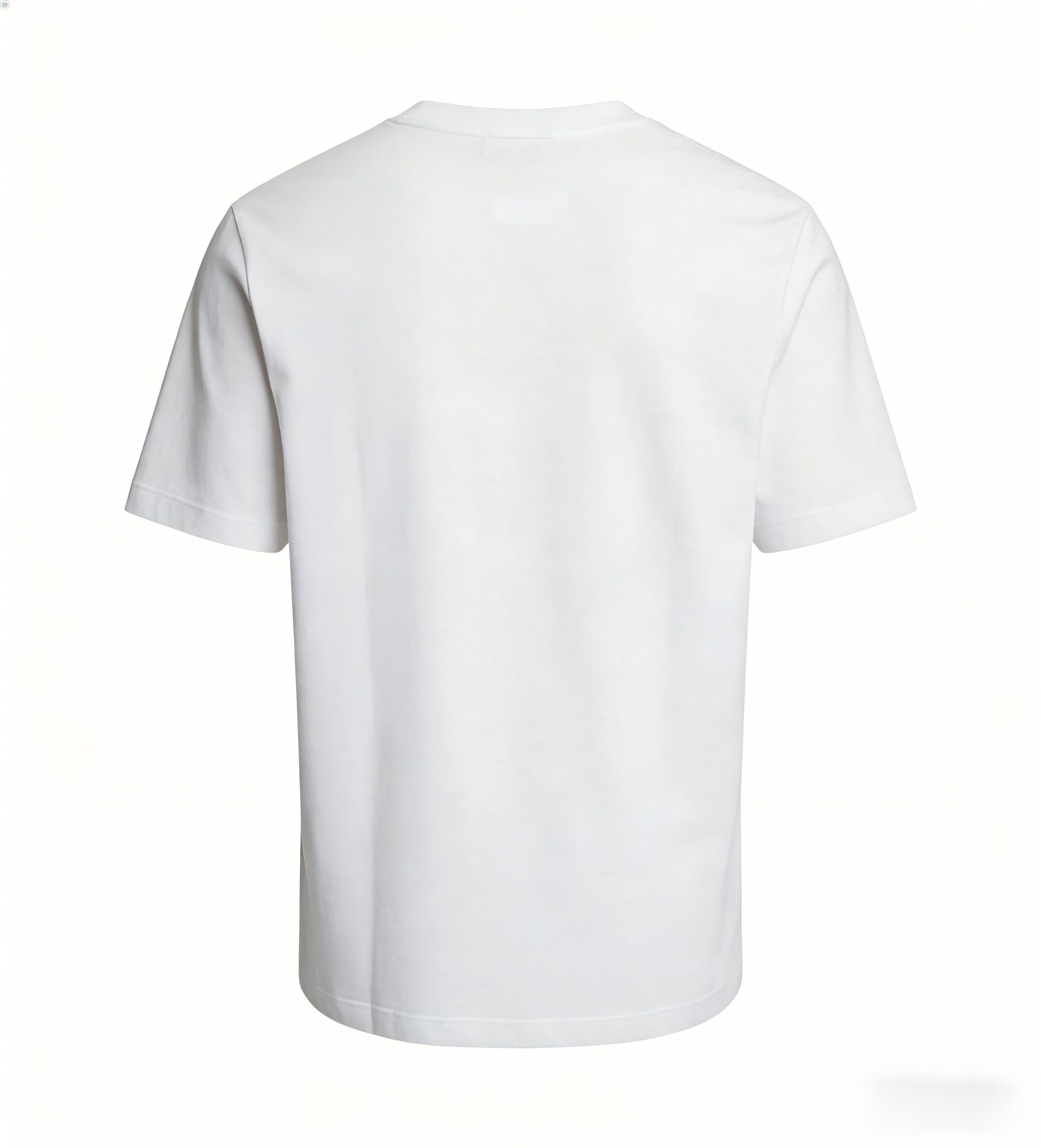 Basic white crew neck short-sleeved T-shirt