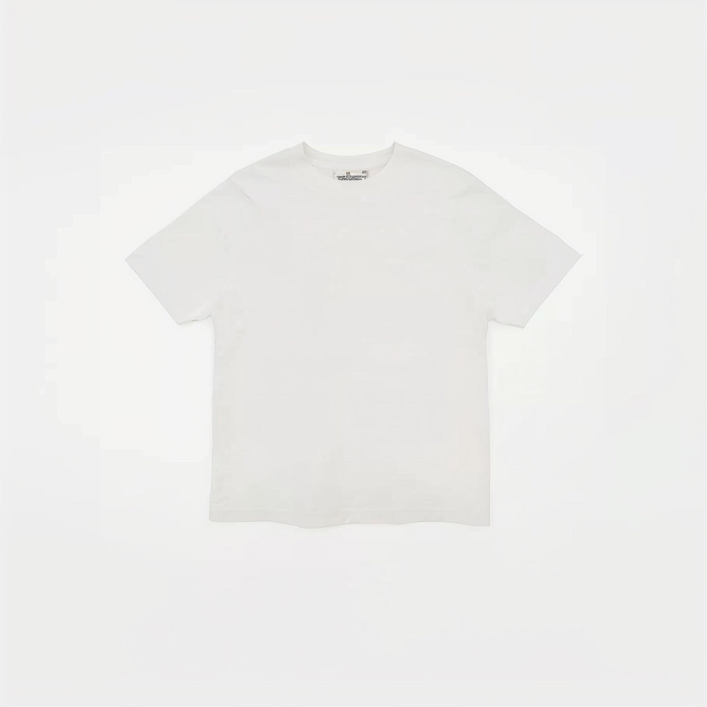 Basic white crew neck short-sleeved T-shirt