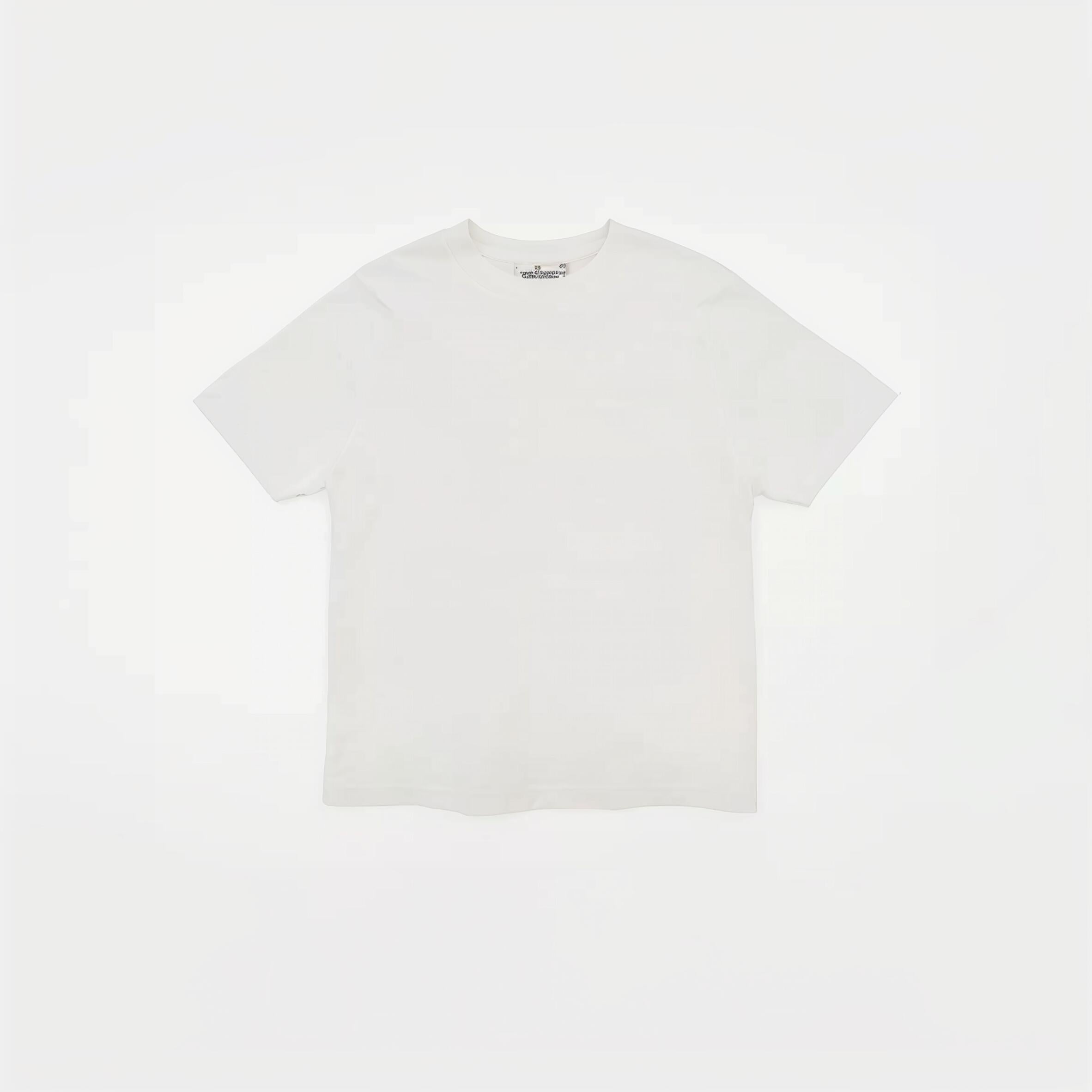 Basic white crew neck short-sleeved T-shirt